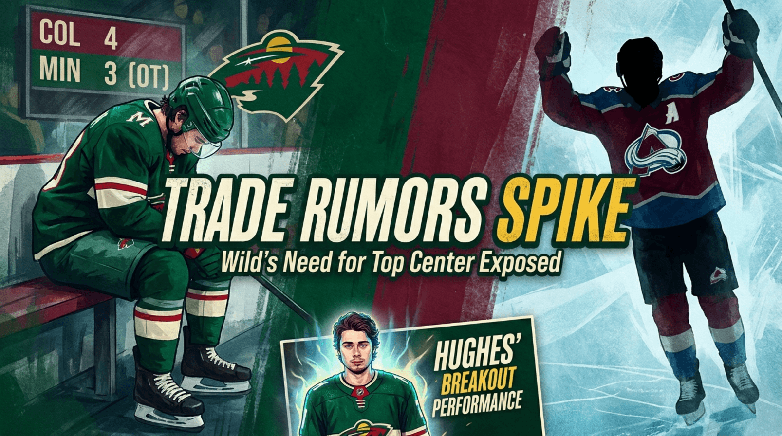 minnesota wild trade rumors: center hole exposed after 4-3 overtime loss to avalanche