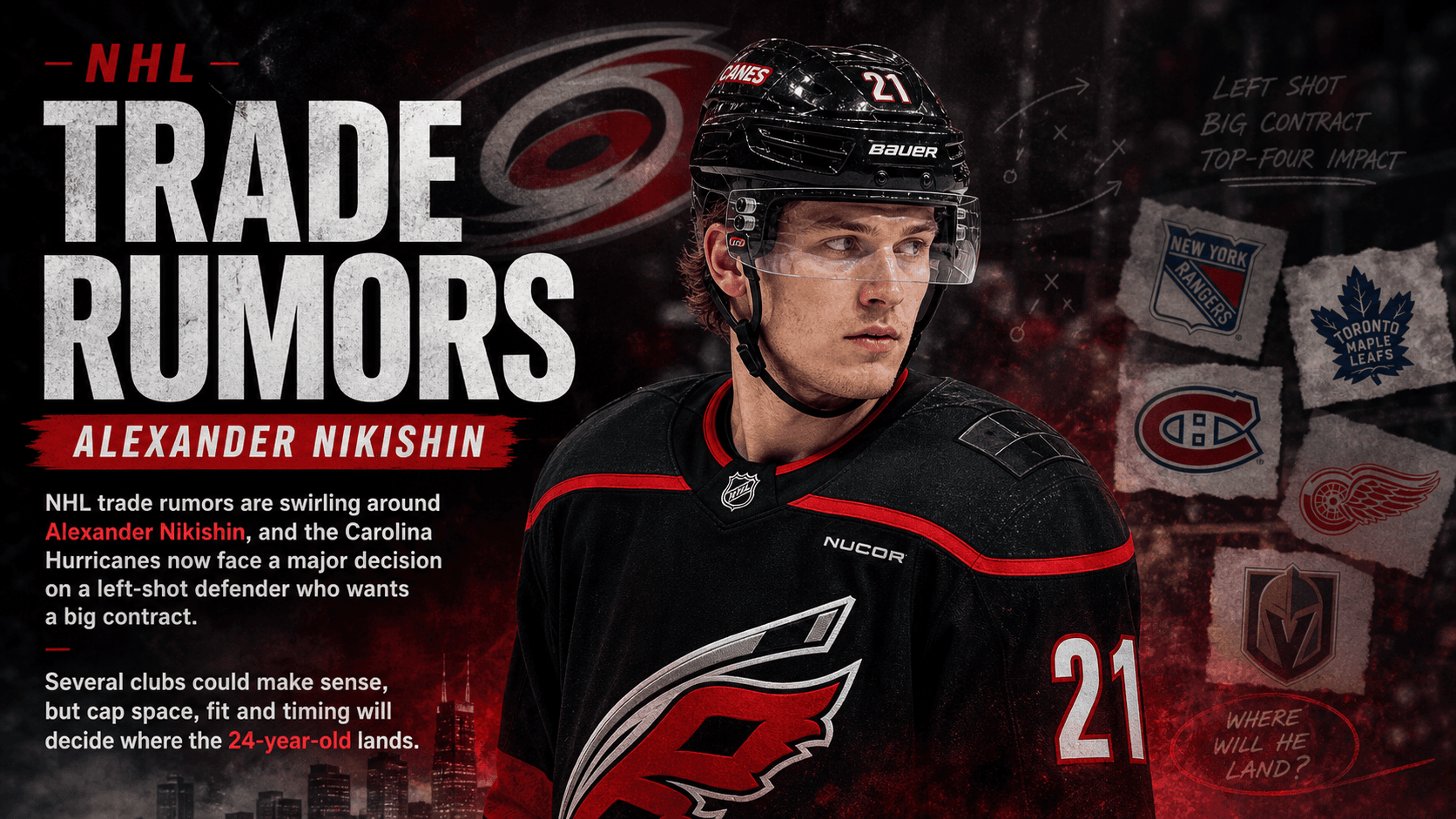 NHL Trade Rumors Heat Up Around Alexander Nikishin as Five Destinations Emerge