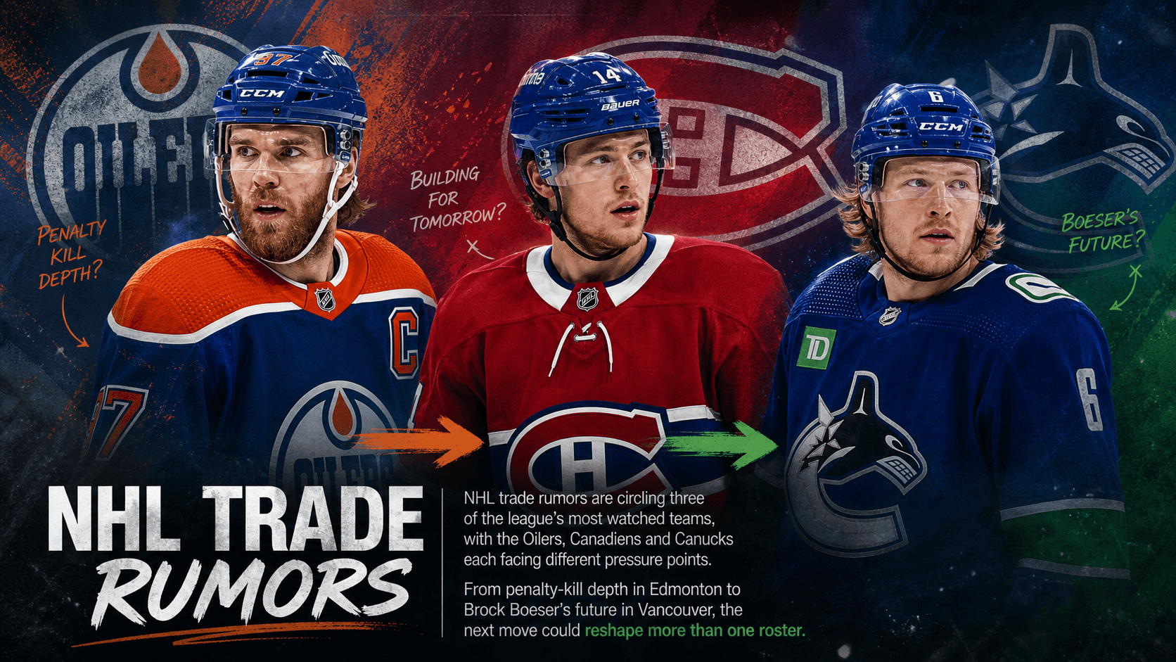 NHL Trade Rumors Heat Up Around Oilers, Canadiens and Canucks