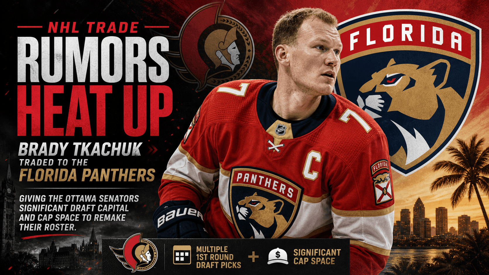 nhl trade rumors: brady tkachuk to panthers reshapes ottawa senators' draft plans