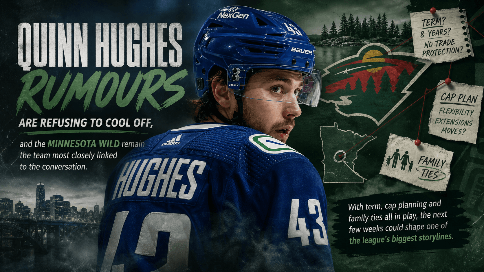 Quinn Hughes Rumours Keep the Minnesota Wild in the Spotlight