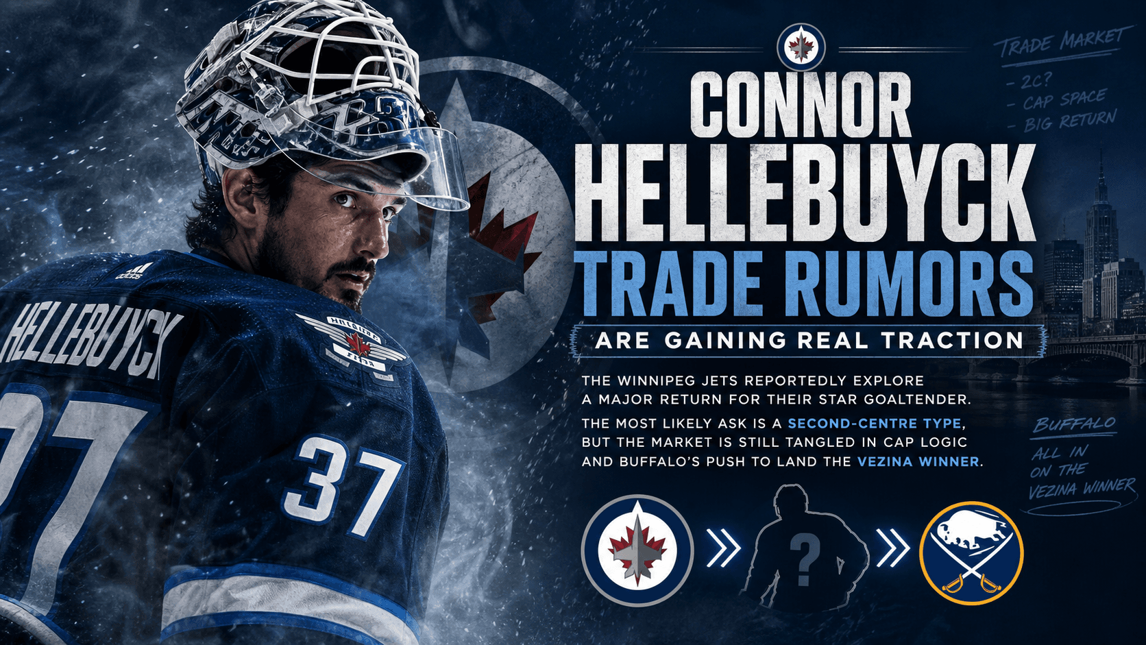 Connor Hellebuyck Trade Rumors Heat Up as Jets Weigh Big Return