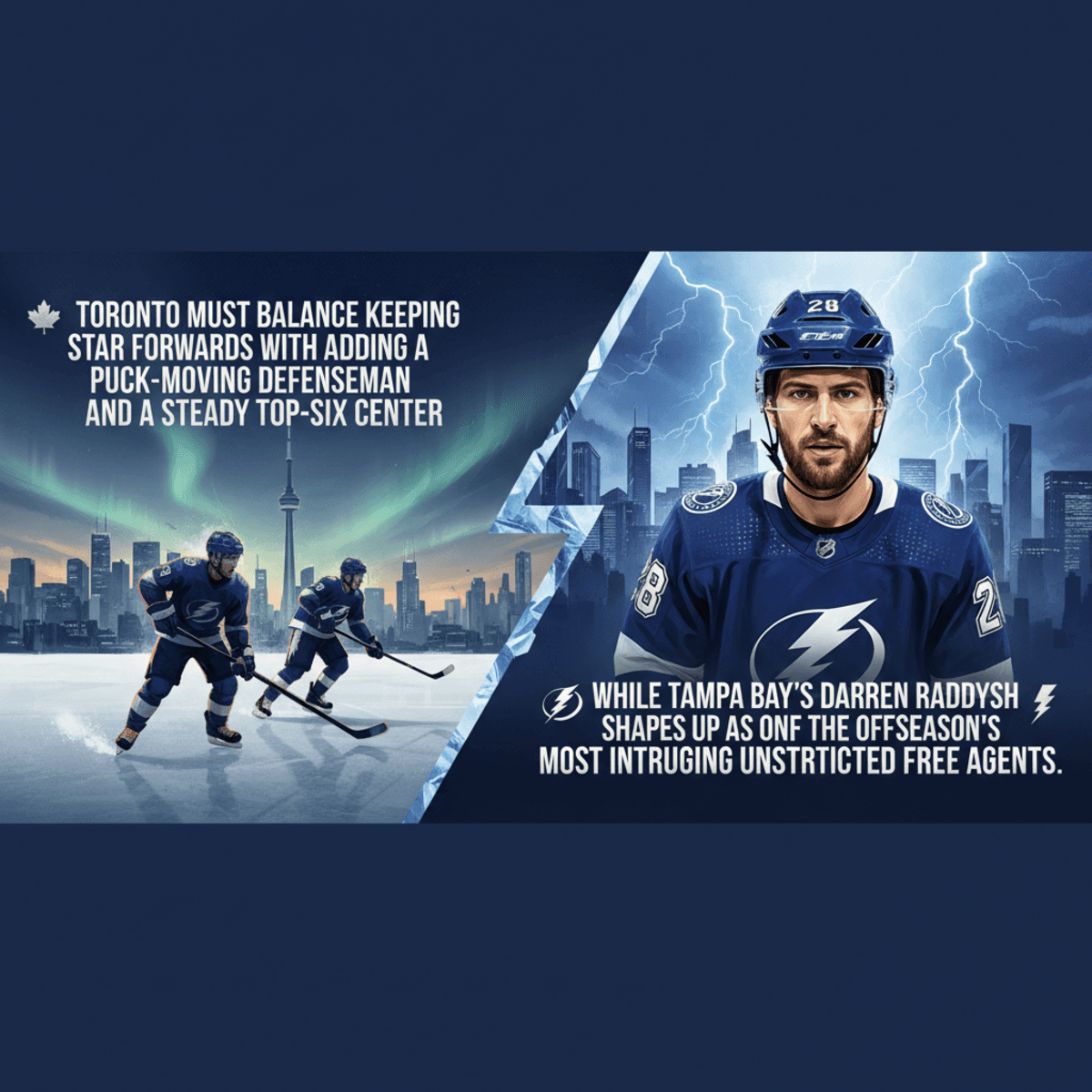 Maple Leafs Face an Offseason Crossroads; Lightning’s Darren Raddysh Emerges as Key Market Name