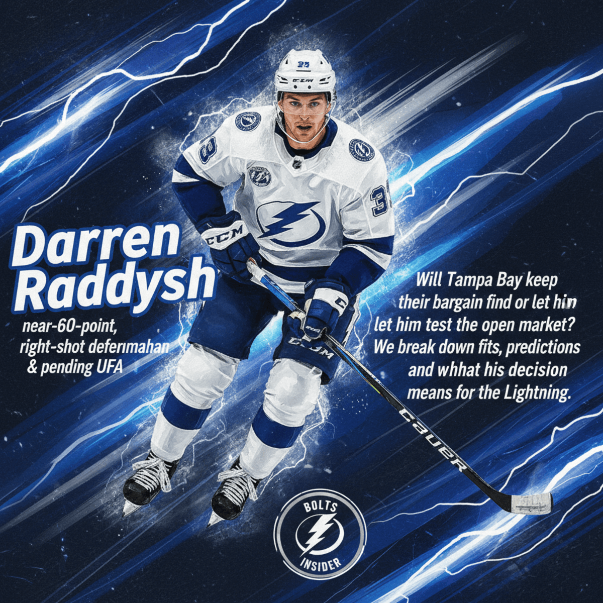 Will Darren Raddysh Re-Sign with the Lightning or Test Free Agency? Market, Fits and Team Implications